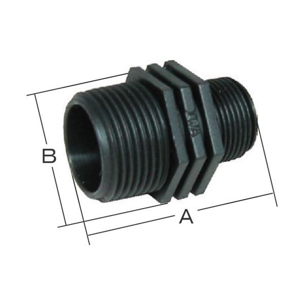 岩崎製作所 樹脂(PP)製 配管継手 異径 六角ニップル 49NIP5040P