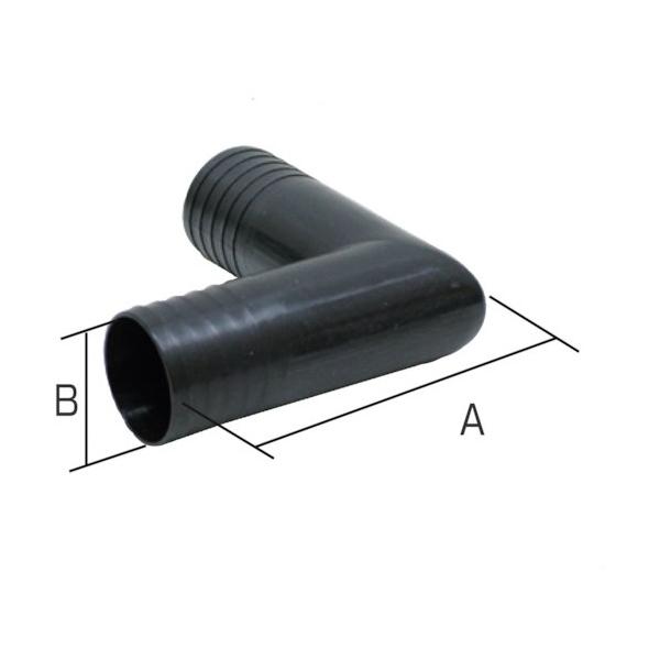 岩崎製作所 樹脂(PP)製 配管継手 L型ホースニップル(両端タケノコ