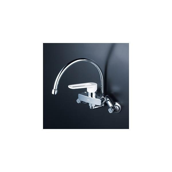 【新品】KVK　スワン型パイプ　シングル混合栓　MSK110KRGT 即日発送可 KVK スワン型パイプ シングルレバー式混合栓 MSK110KRG (水栓金具