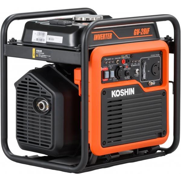 工進 KOSHIN インバーター発電機 ガソリン 黒・オレンジ GV-28iF