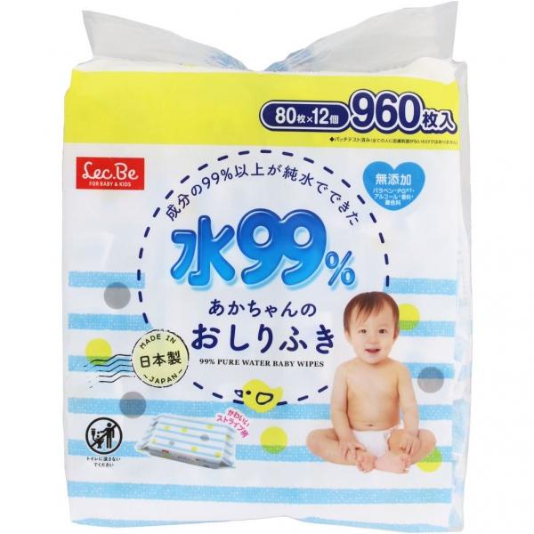 他サイト： レック 水99% おしりふき 幅18×奥行14cm E90568 960枚の商品画像