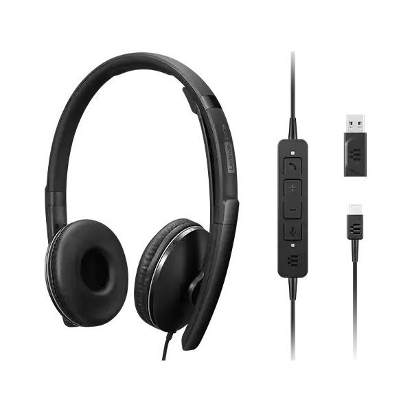 レノボ・ジャパン Lenovo Wired アクティブノイズキャンセリング ヘッドセット 2(UC) ブラック 4XD1M39029 1点