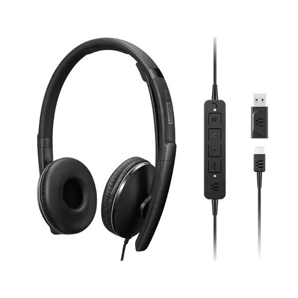 レノボ・ジャパン Lenovo Wired アクティブノイズキャンセリング ヘッドセット 2(Teams) ブラック 4XD1M45627 1点