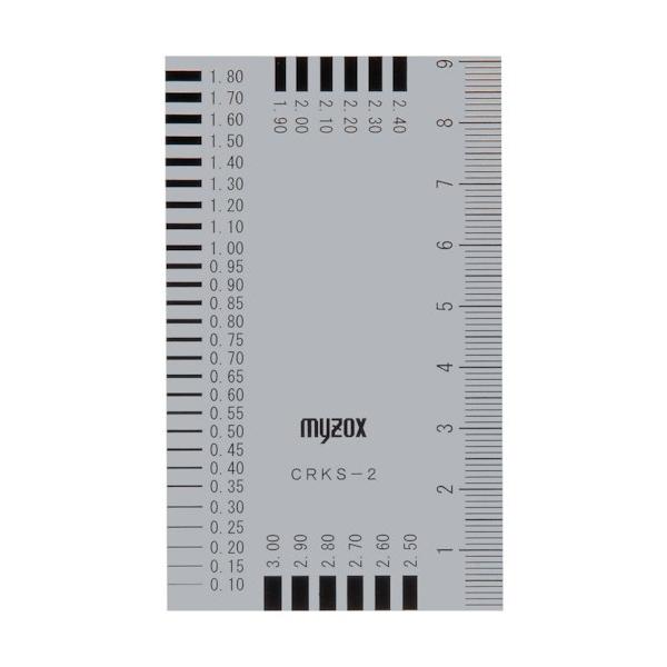 コンクリート製品、構造物のひび割れ寸法を、簡単・正確に測定出来ます。 携帯に便利な名刺サイズ。 透明プレートです。 コンクリートのヒビ割れ測定に。 縦(mm):91 横(mm):55 厚さ(mm):0.2 目盛幅精度(mm):±0.02 測...