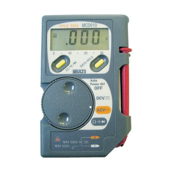 ■特徴 テストコードがワンタッチで本体へ収納できるコードリール機能付です。 大型液晶・オートパワーオフ付です。  ■用途 電気工事・保守・メンテナンス。 電圧・抵抗測定など。  ■仕様 検波方式：平均値整流(MEAN) ●直流電圧(V):5...