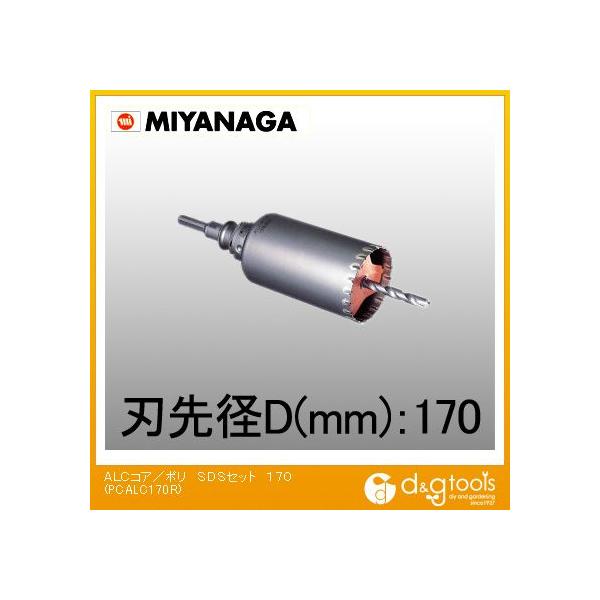ミヤナガ ALC用コアドリル/ポリクリックシリーズSDSプラスシャンクセット品 170mm PCALC170R 1