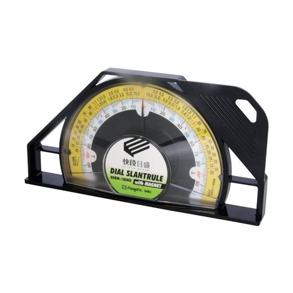 ●特長 ・1°単位の目盛が見やすい、読み間違いを防ぐ新設計の段差型目盛です。 ・気泡管式と比べ温度変化に強く、針の動きがスムーズです。 ・便利な取っ手&amp;フック穴付です。 ・鉄骨構造に便利なマグネット付です。 ●用途 ・角度目盛、勾配...