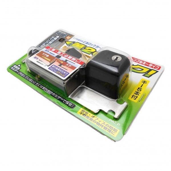 他サイト： ノムラテック ドア用補助錠 どあロックガード ディンプルキータイプ 黒 サイズ:44mmX47mmX37mm N-2426の商品画像