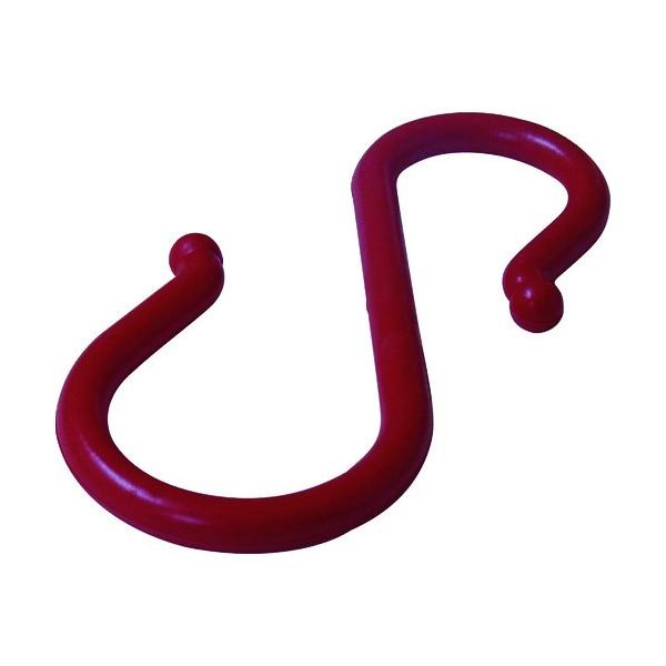 ■特徴 プラスチック製で軽く扱いやすいです。  ■用途 ＰＣチェーンの先端金具。 軽量物の吊り下げ用。 室内など気軽に使用していただけるフック。  ■仕様 PCフック100mm赤  ■材質 本体：ポリスチレン  ■注意点 熱や直射日光に劣化...