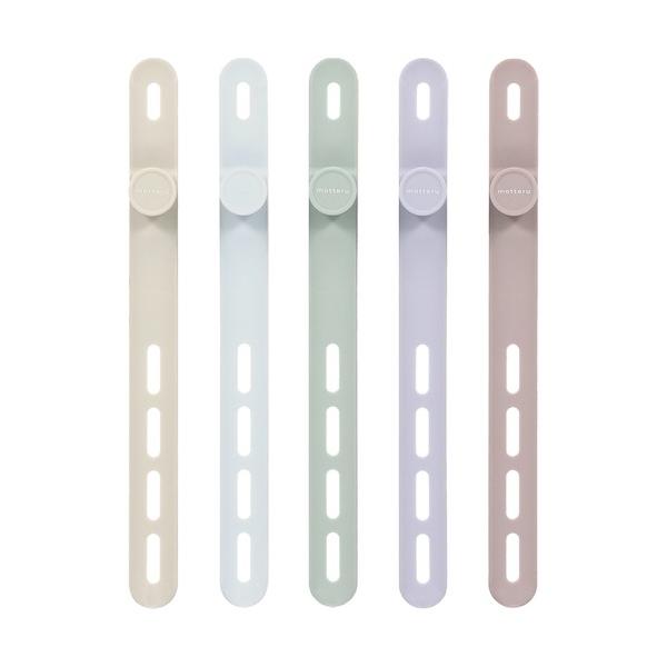 他サイト： オウルテック ソフトタッチシリコン製ケーブルバンド大サイズ5色×各1本セット スモーキーカラー MOT-CBBAND04-SKの商品画像