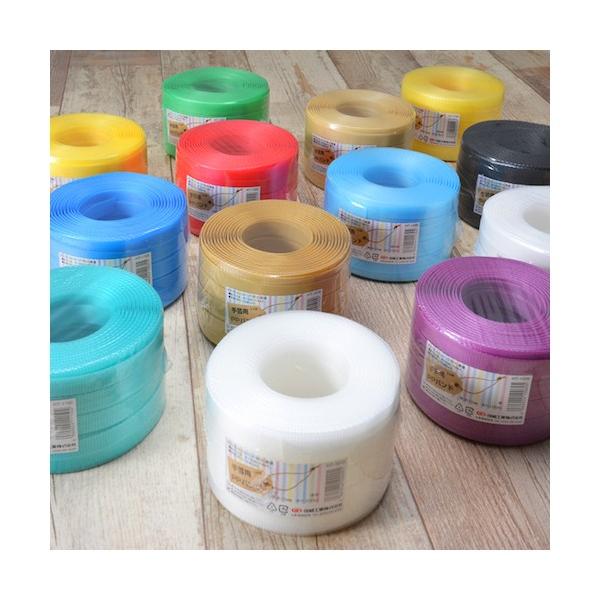 ※法人専用品※サンユー印刷 PPバンド 15mm幅 100m巻 通常カラーシリーズ 紫 SYUGEI-100-PURPLE 1巻
