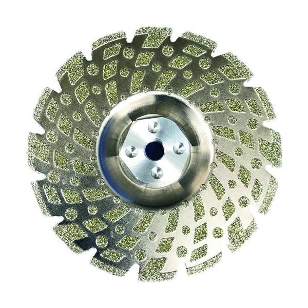 商品画像はイメージ画像です。実際とは異なる場合がございます。 ディスクグラインダーへ直接取付が可能な、ネジ込みタイプです。 ナットやカバーに邪魔にならないオフセット型の為、美しい仕上がりのキワ切り作業に最適です。 切断部が見やすいので、作業...