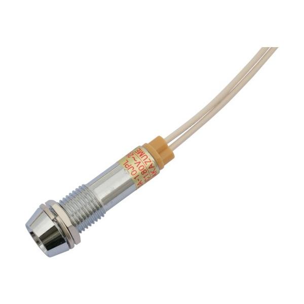 ■特徴 抵抗器内蔵の高輝度LED表示灯です。 AC/DC200V用電源にダイレクトに接続出来ます。 パネルカット:φ10.2 発光色:白 レンズ色:透明 長さ200mmのリード線(UL1430 AWG24)付です。  ■用途 電源表示灯用 ...