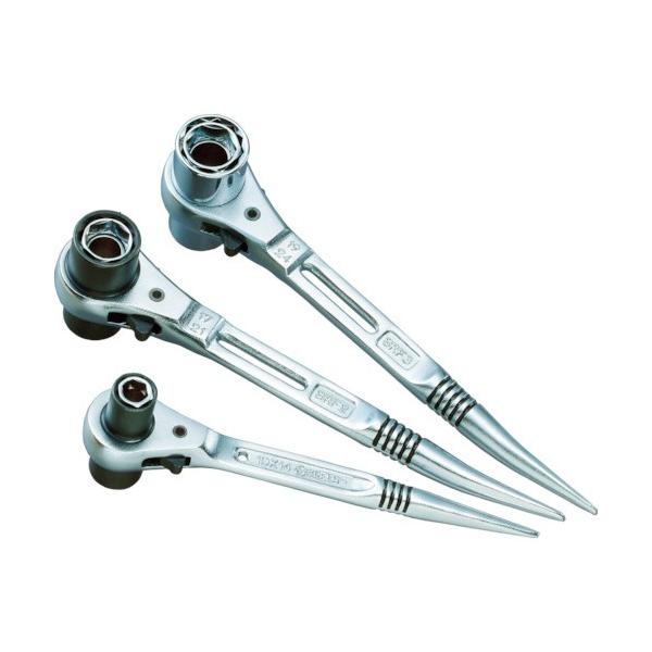 他サイト： スーパーツール 4サイズラチェットレンチ呼び:17、19、21、24 シルバー SRF3 1点の商品画像