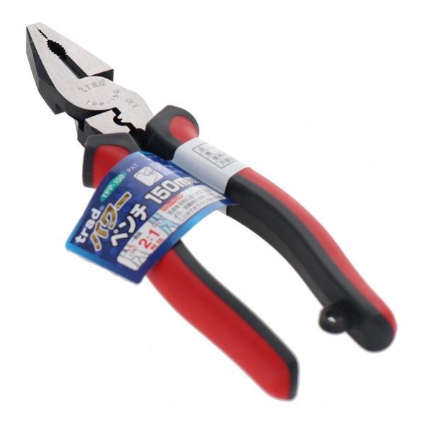 作業工具シリーズ。 支点を刃先に近くする事により、効果的に力を入れる事ができ楽に切断が可能 サイズ:150mm 切断能力:鉄線/φ2mm   【サイズ】 150mm 【入数】 1点 TPP150