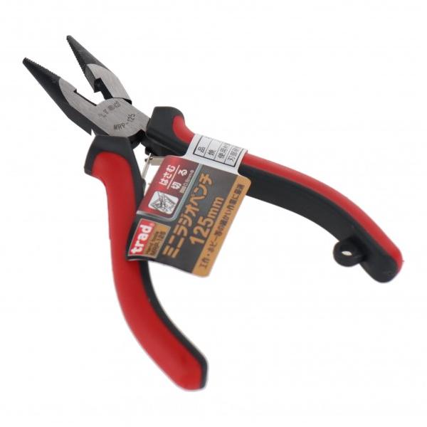 家庭内に準備しておきたいDIY工具です。 工具・ホビーの細かい作業に最適 サイズ:全長約125mm 切断能力:鋼線/0.8mm、軟銅線/1.0mm 手が疲れにくい二重成形グリップ   【サイズ】 125mm 【入数】 1点 MRP125
