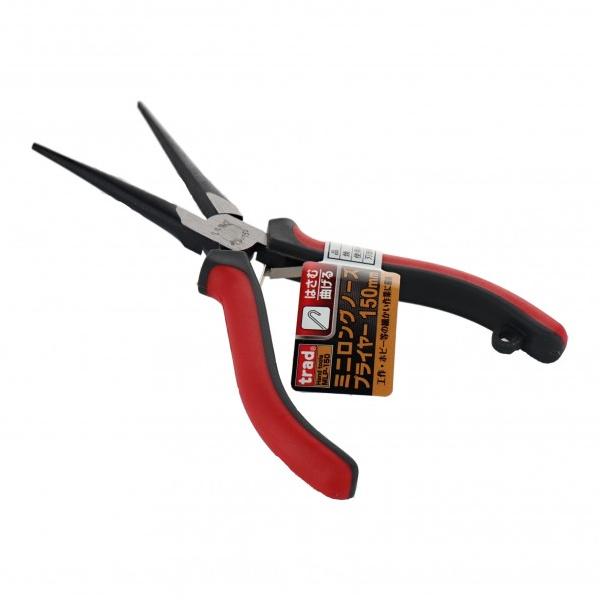 家庭内に準備しておきたいDIY工具です。 先が細く狭い場所での作業に。 サイズ:全長約150mm 切断能力:鋼線0.8mm、軟銅線1.0mm   【サイズ】 150mm 【入数】 1点 MLP150