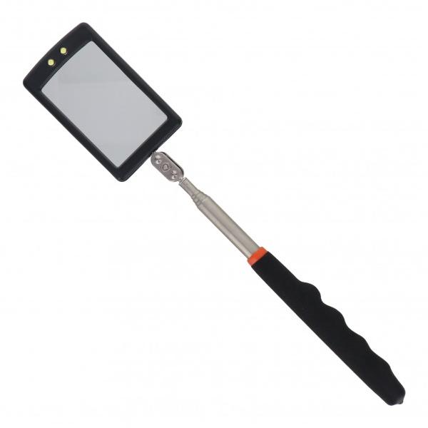 手の届かない場所や 暗所の点検作業に！ 上下左右伸縮自在のLEDライト付きミラーで点検箇所を照らしながら作業することができます。 ミラー角度を上下左右自由自在に調整できるので見えにくい箇所も簡単に見ることができます。 握りやすい樹脂グリップ...