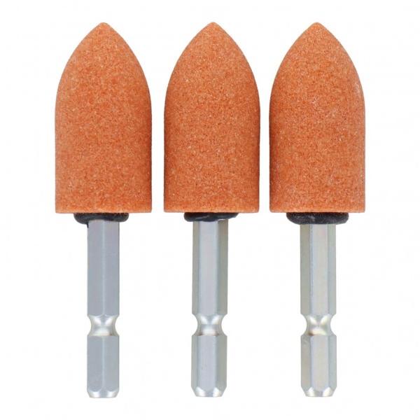 三共コーポレーション H&H 六角軸軸付砥石 砲弾型 #60 3本組 SET3-WA638 3本