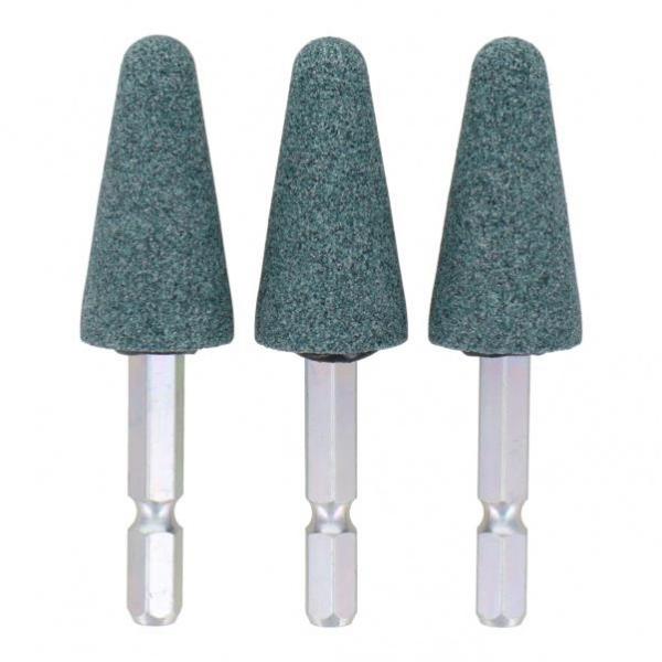 三共コーポレーション H&H 六角軸軸付砥石 傘型 #80 3本組 SET3-GC616 3本