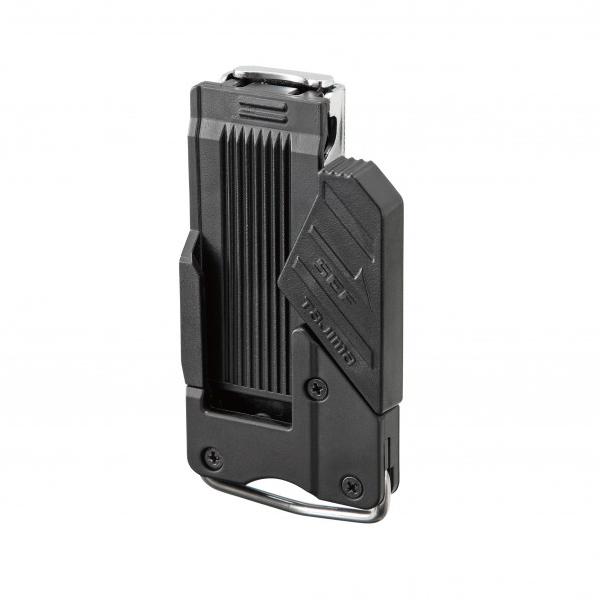 セフホルダー胴ベルト用 クリップ式 右用 作業着のポケットや腰袋のフチにも取付可能 セフが不意に外れにくいロック機構付 安全ロープ取付環付 軽さ重視の樹脂タイプ 本製品のクリップベースをロックしないで使用する場合は、落下する危険があります。...