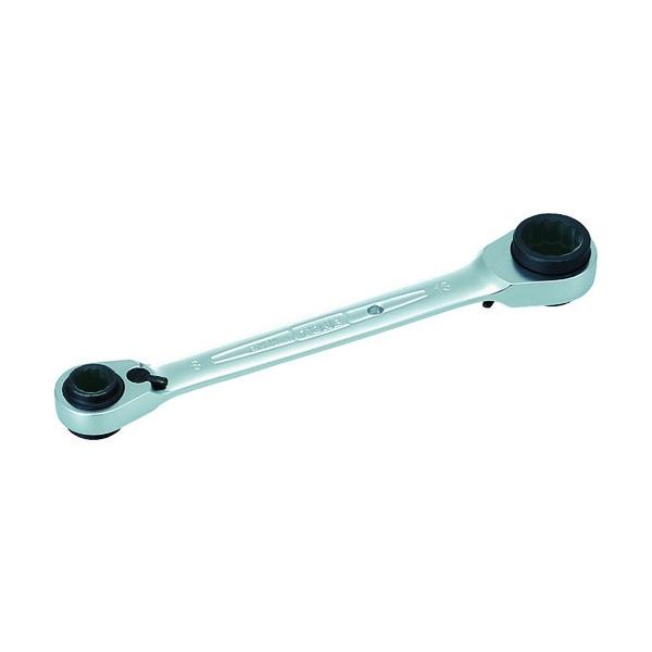 1丁で4つのボルト・ナットのサイズに対応可能です。 手に馴染みやすい柔らかい曲線デザインです。 奥まった狭い場所での作業に威力を発揮します。 安全ロープ取り付け穴付です。 グッドデザイン賞受賞品です。 対辺寸法(mm):8×10、12×13...