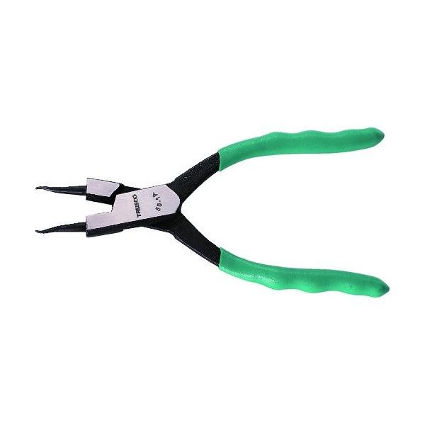 ■特徴 握りやすさを追求したハンドル形状です。  ■材質 本体：炭素鋼（S50C） 爪部：クロムモリブデン鋼（SCM432） グリップ部：塩ビコーティング ●爪先端径(mm):1.0 ●リング使用範囲(mm):10〜25 ●全長(mm):1...