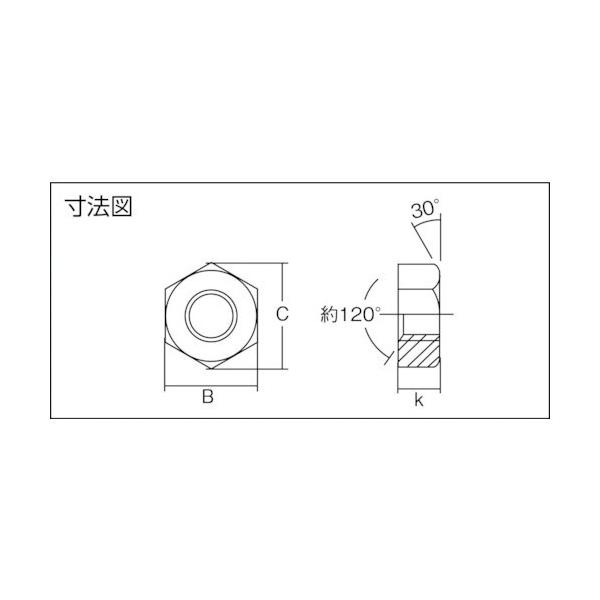 他サイト： トラスコ 六角ナット1種 三価白 サイズM22X2．5 B724-0022 2個の商品画像