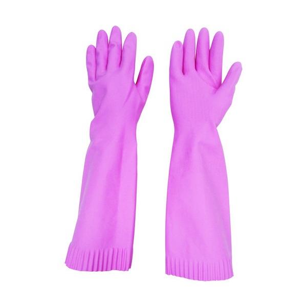 他サイト： トーワ フルコート手袋トワローブ天然ゴムあつ手ロング ピンク M 215の商品画像