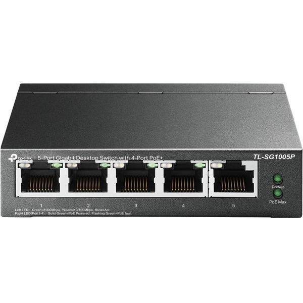 他サイト： ティーピーリンクジャパン 5ポート ギガビット PoE（4ポート） デスクトップ スイッチ 25×99×98mm TL-SG1005P 1点の商品画像