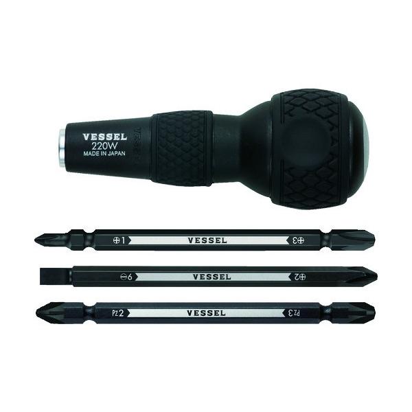 他サイト： ベッセル ボールグリップ ドライバーセット 差替式 100×41×41 220W-3の商品画像