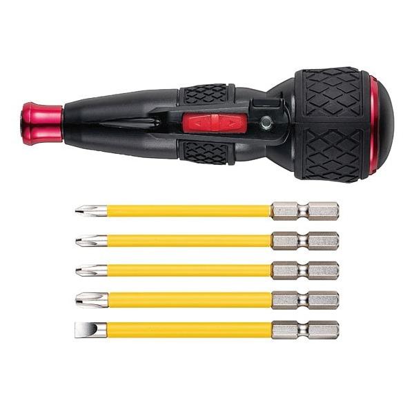 ■特徴 リチウムイオンバッテリーとモーターを搭載した、電動ボールグリップドライバーです。 早締めは電動モータで、本締めは手動のドライバー感覚でおこなえます。 軽い力で正転・逆転が操作できるスライドスイッチ付きです。 高速回転で作業効率がアッ...