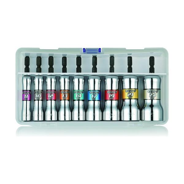 ■特徴 全長90ｍｍのセミロング仕様の9本組です。 ソケット穴深さは50ｍｍのためナット作業に適しています。 軸圧入式を採用しています。ソケット部と軸部を別材質、別硬度とする事で、一体式と比べて8倍の耐久性があります（自社測定）。 ソケット...