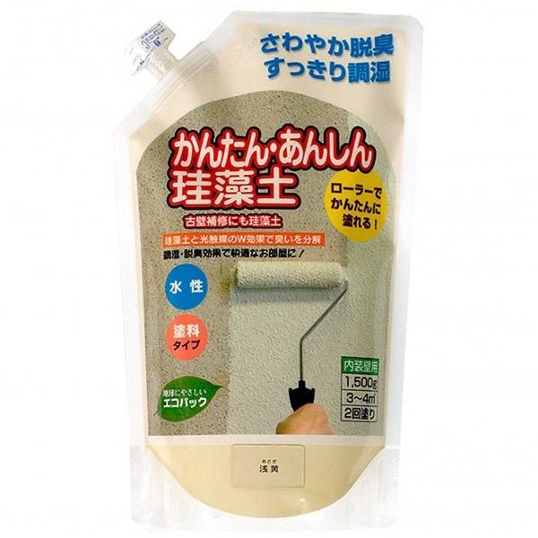 他サイト： フジワラ化学 ローラーで塗れる かんたんあんしん 珪藻土 1坪用 浅黄 1.5kg 6230400の商品画像