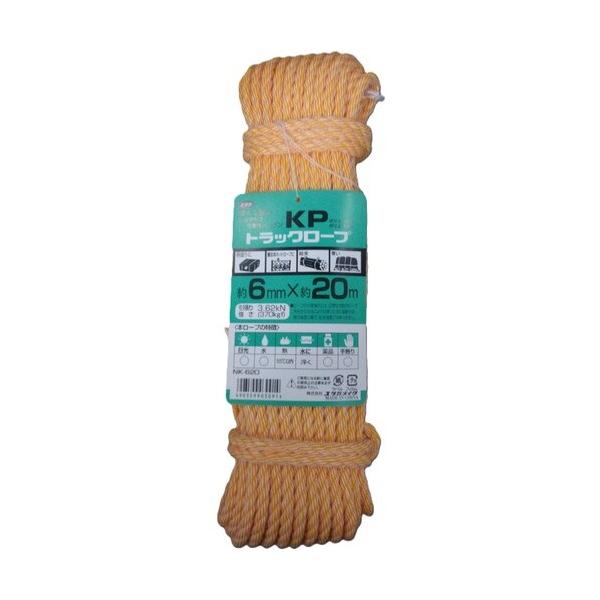 他サイト： ユタカメイク KPトラックロープ 黄 6φ×20m NK-620 1点の商品画像
