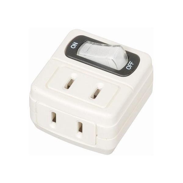 コンパクトサイズなのでスペースを気にせずに配線が可能 スイッチ:集中 コンセント数:2   【サイズ】 W42mm×H45mm×D50mm 【カラー】 白 【入数】 1個 Y02FU210WH