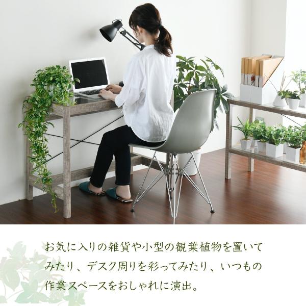 デスク ガラス 古材 古木 幅90 奥行45 グリーンインテリア 観葉植物 シャビー 着後レビューで 送料無料 机 植物 木製 ラック Pc おしゃれ リビング 棚