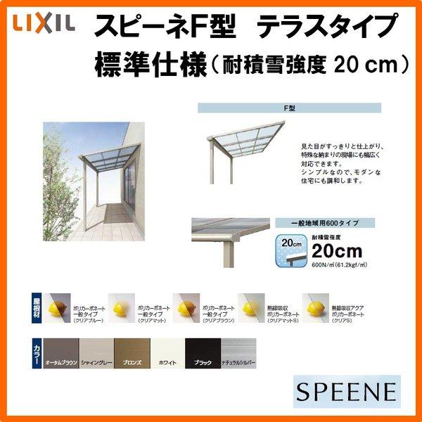 スピーネ テラス屋根 リクシル 1.0間 間口1820×出幅885mm テラスタイプ 