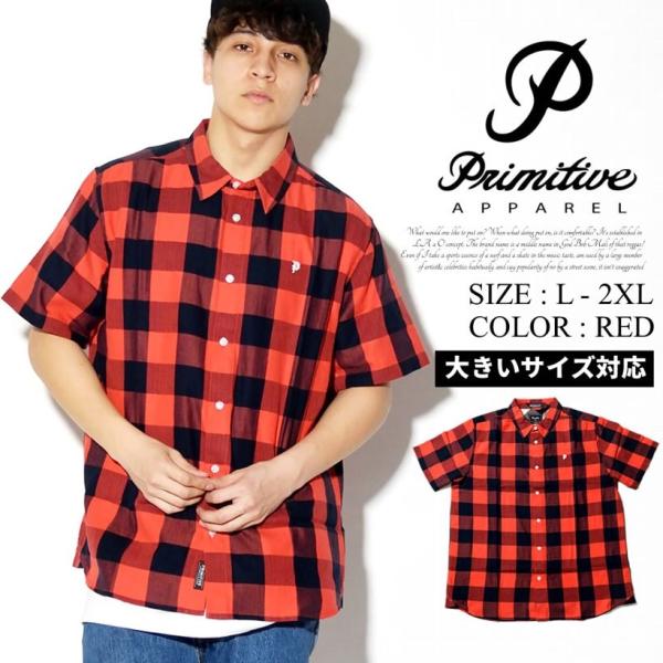 Primitive プリミティブ シャツ メンズ 秋冬 半袖 カジュアル おしゃれ