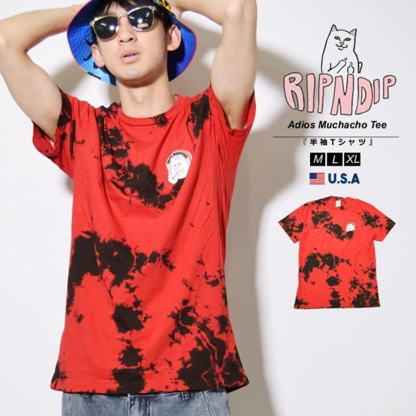 RIPNDIP ���b�v���f�B�b�v t�V���c �����Y ����T�V���c �^�C�_�C �J�b�g�\�[ �N���[�l�b�N �����Y �L�����N�^�[ �L �l�R RND9062 Adios Muchacho Tee