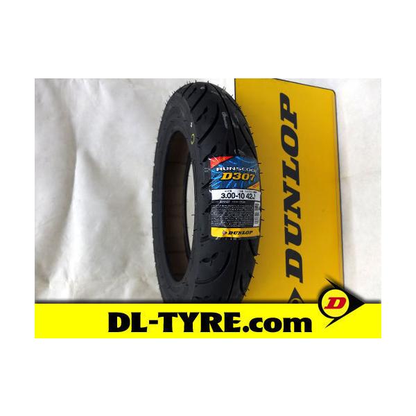 [1本] DUNLOP 新品 D307 3.00-10 (TL)チューブレス [Dio ディオ]