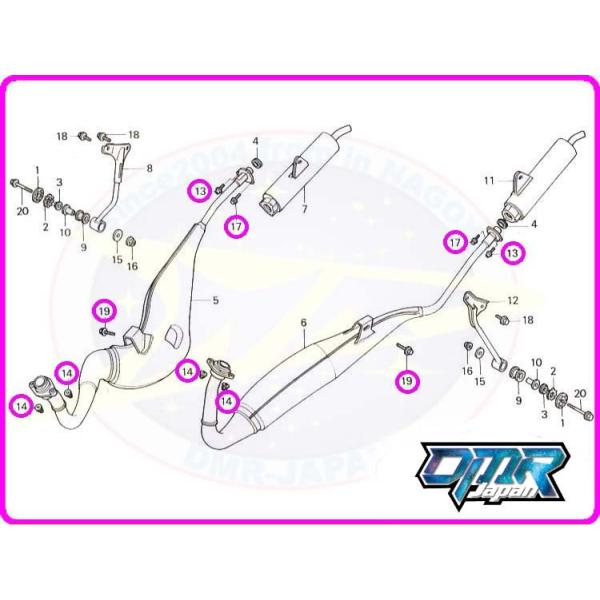 【新品】 ボルト＆ナット (マフラー) NSR250R MC21 MC28 96300-06016-07 90101-GHB-621 96300-08035-07 90208-438-000