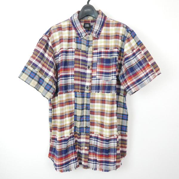 ELVIRA/エルヴィラ エルビラ パッチワーク チェック パンツ 17SS ELVIRA エルビラ PATCHWORK SS SHIRT コットン 半袖