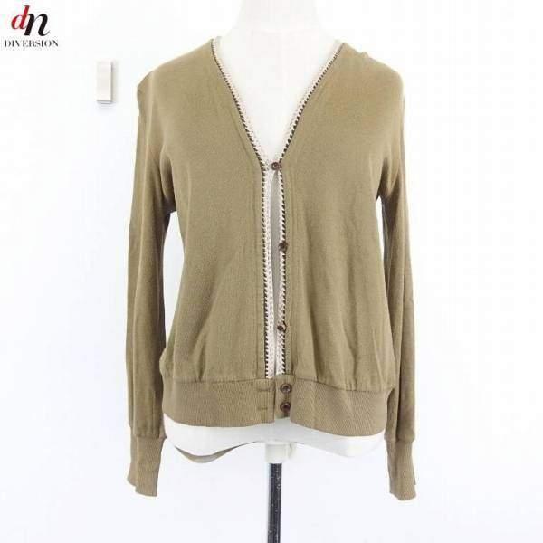 MAUVAISES HERBES モヴェズエルヴ コットン カーディガン KHAKI  