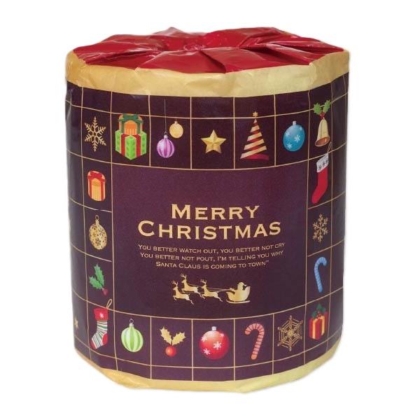 クリスマス1ロール　/衛生/トイレット/消耗品/挨拶/ありがとう/感謝/景品/粗品/ノベルティ/販促/プレゼント　★ロット割れ不可　100個単位でご注文願います