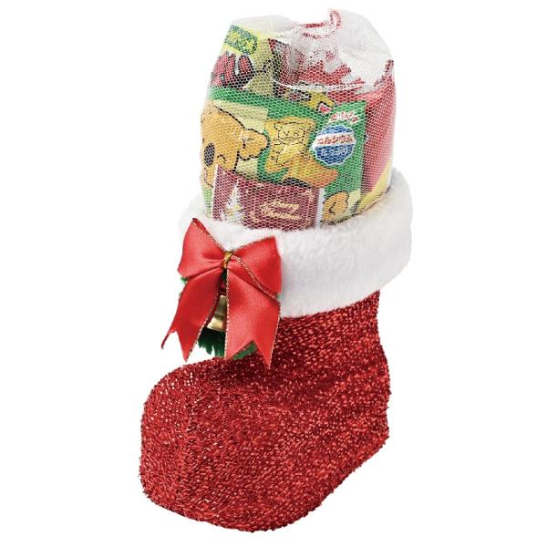 クリスマス ラメブーツ（大）お菓子入　/ナイト/ハッピー/冬/景品/粗品/プレゼント　★ロット割れ不可　20個以上でご注文願います　60個以上で送料無料