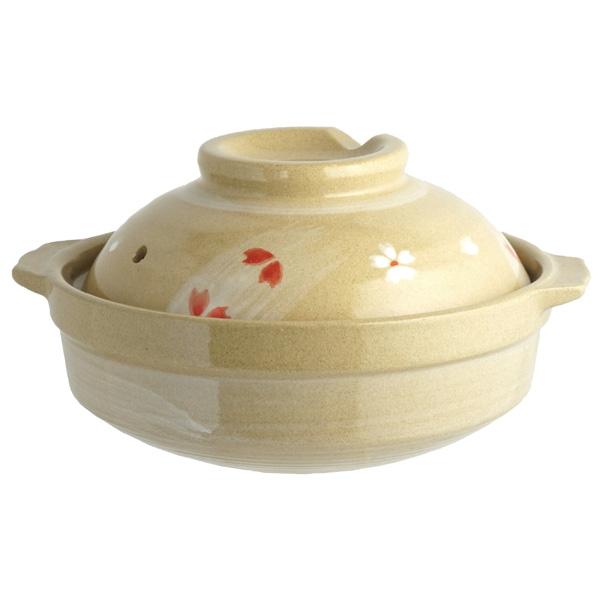 花さくら一人用土鍋17cm　/調理/料理/景品/粗品/ノベルティ/販促品/プレゼント　★ロット割れ不可　30個単位でご注文願います