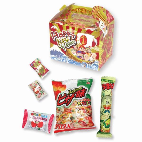 迎春お菓子福箱5点セット　/開運/迎春/新春/新年/来福/景品/粗品/ノベルティ/プレゼント　★ロット割れ不可　108個単位でご注文願います