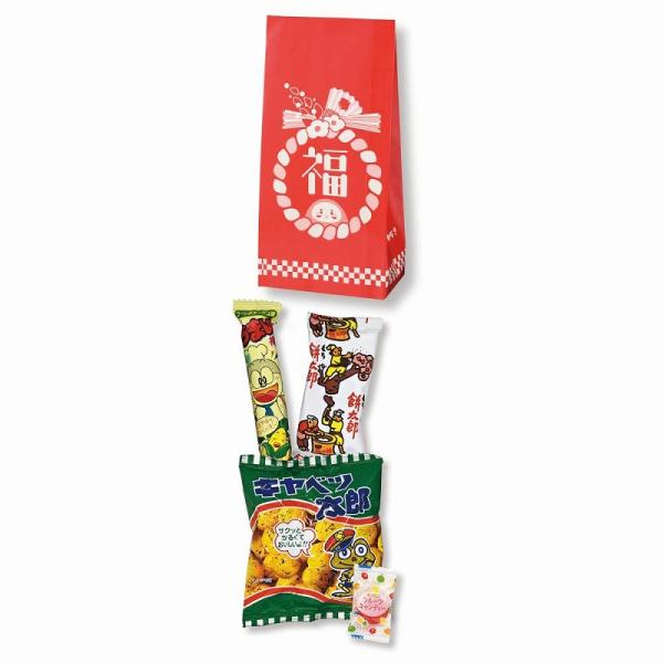 お菓子福袋4点セット　/開運/迎春/新春/新年/来福/景品/粗品/ノベルティ/プレゼント　★ロット割れ不可　120個単位でご注文願います