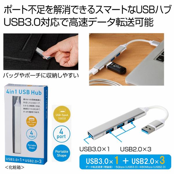 便利な4in1 USBハブ　　/usb/ハブ/高速ハブ/4ポート/パソコン/ノート　★120個以上で送料無料（北海道・沖縄・離島は別途）